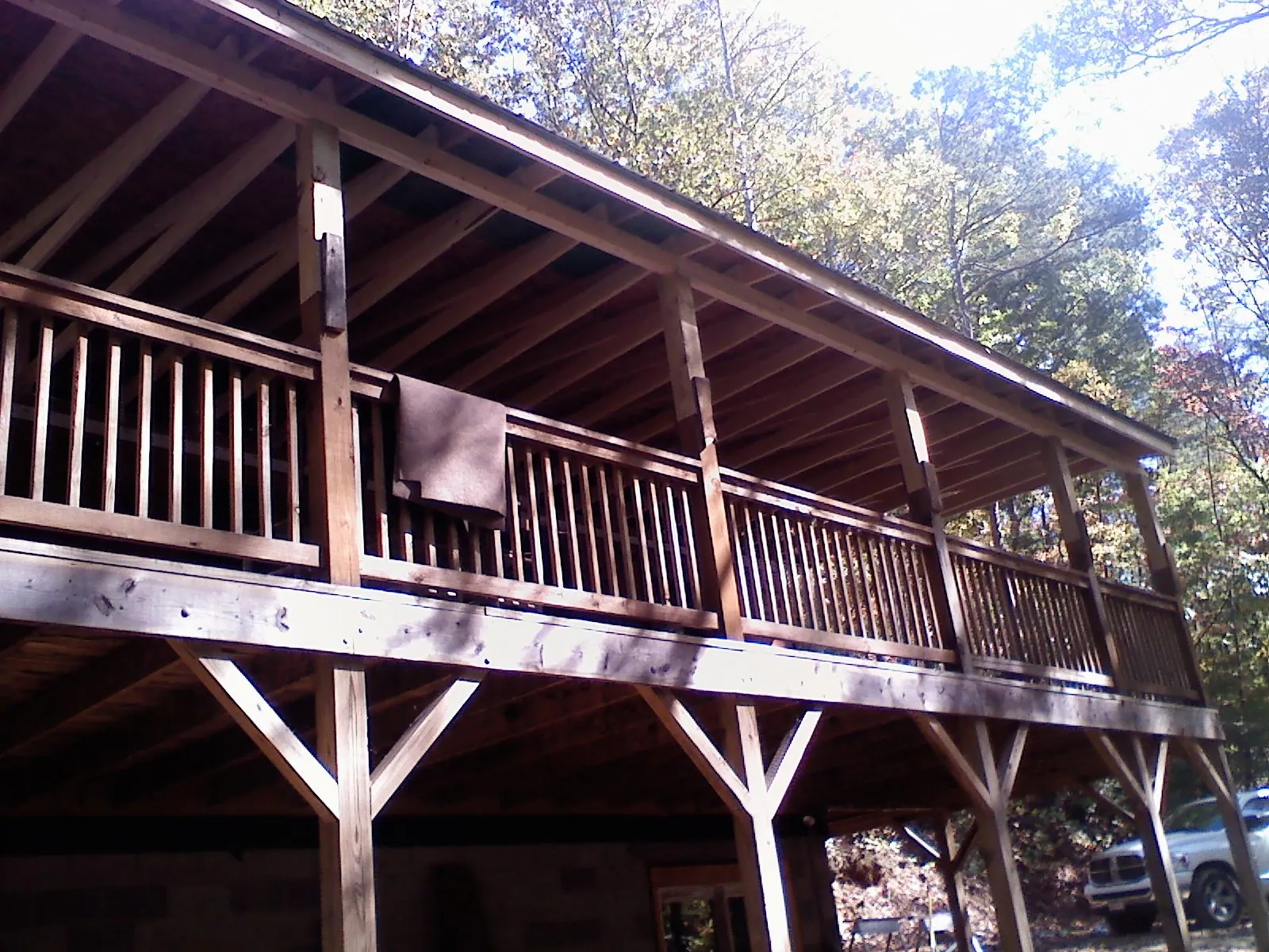 Timber framing under a new elevated porch and deck — Roof Leak Repair in Brackenridge by Roofing Brothers